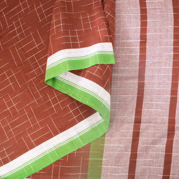 Sarangi Handwoven Soft Cotton Sari - 1272938MUL