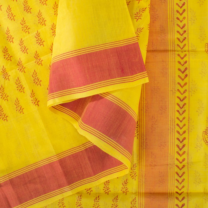 Sarangi Handwoven Kanchi Cotton Saree - 1275628YEL