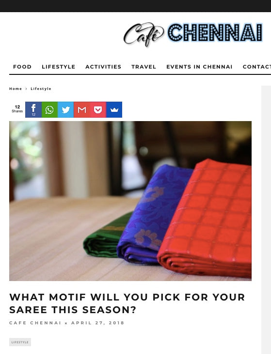 Cafe Chennai Asks "What Motif Will You Pick"