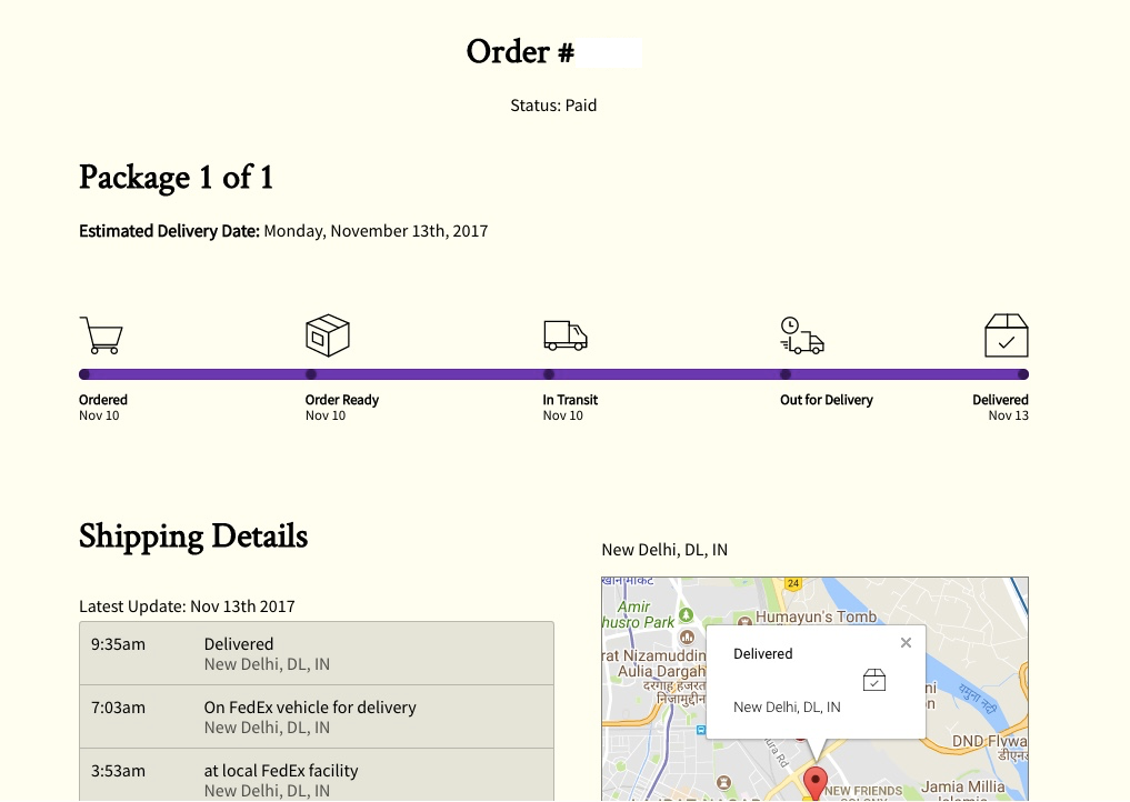 We’ve simplified order tracking