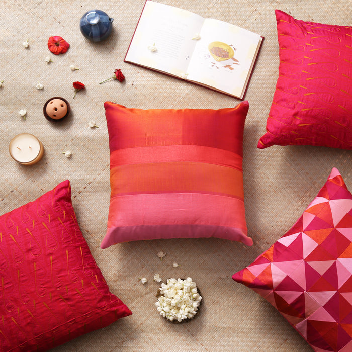 Sarangi x Kambli Studio : Patchwork Silk Cushion Cover - 1505379PIN