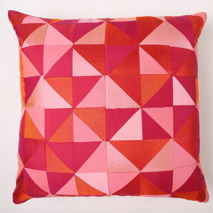 Sarangi x Kambli Studio : Patchwork Silk Cushion Cover - 1505382PIN