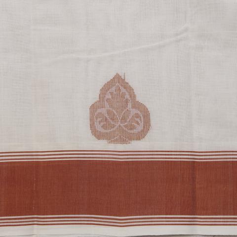 Sarangi Handwoven Kanchi Cotton Sari - 1272931WHI