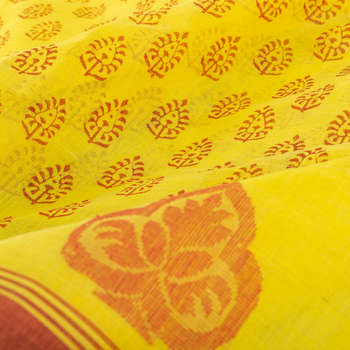 Sarangi Handwoven Kanchi Cotton Saree - 1275629YEL