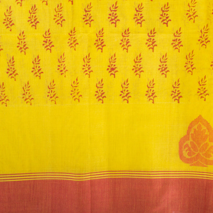 Sarangi Handwoven Kanchi Cotton Saree - 1275628YEL