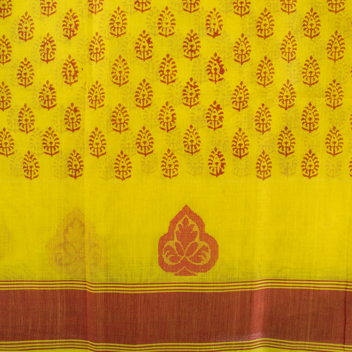 Sarangi Handwoven Kanchi Cotton Saree - 1275629YEL