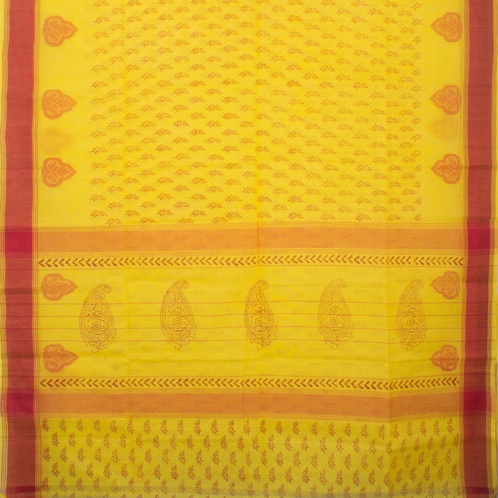 Sarangi Handwoven Kanchi Cotton Saree - 1275628YEL
