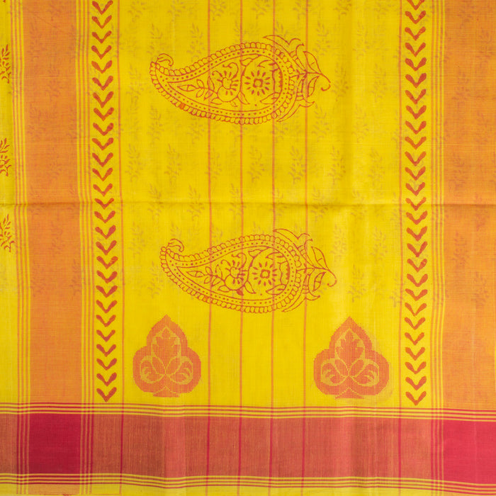 Sarangi Handwoven Kanchi Cotton Saree - 1275628YEL