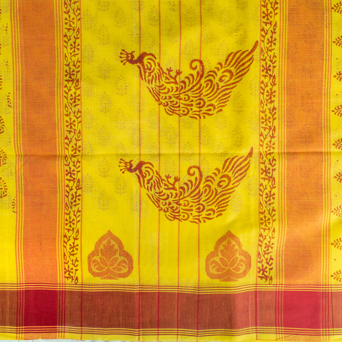Sarangi Handwoven Kanchi Cotton Saree - 1275629YEL